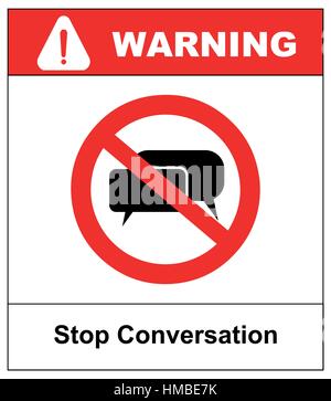 Stop conversation. No, stop sign, forbidden. Head talking. Silhouette of a head with sound waves. Ban the Dissemination of information, gossip. Censor Stock Vector
