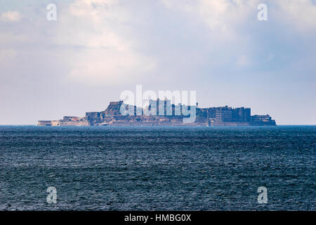 Gunkanjima (Hashima Island) in Nagasaki, Japan. Stock Photo