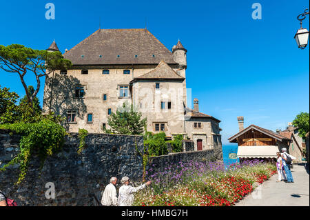 Castle of Yvoire (French Alps, eastern France), one of the most beautiful villages of by Lake Geneva. Stock Photo