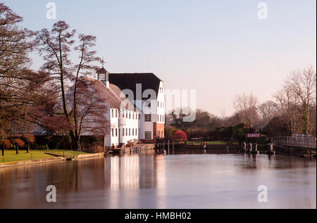 Hambleden Mill on the River Thames in Buckinghamshire between Henley-on-Thames and Marlow - now apartments Stock Photo