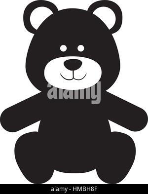 Sitting Cute Teddy Bear Monochrome Logo Stock Vector Image & Art - Alamy