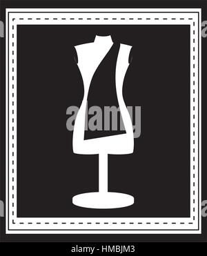 monochrome manikin tailor shop design close up vector illustration ...
