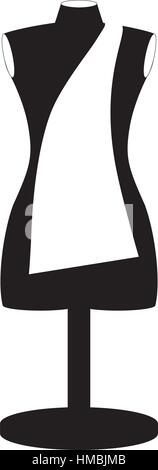 monochrome manikin tailor shop design in frame vector illustration ...