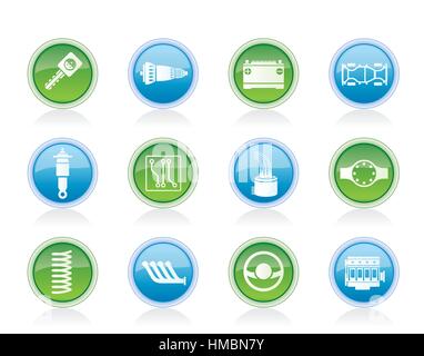 Realistic Car Parts and Services icons Stock Vector