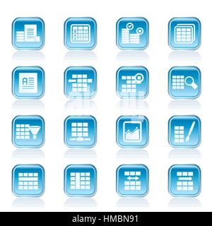 Database and Table Formatting Icons Stock Vector