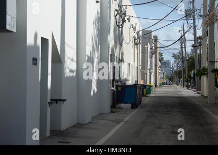 BACK ALLEYWAY SOUTH BEACH MIAMI BEACH FLORIDA USA Stock Photo