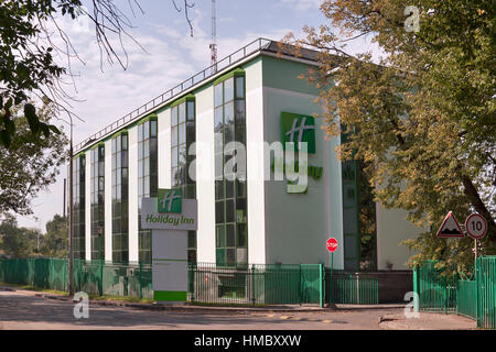 Holiday Inn Vinogradovo hotel marked with current Holiday Inn logo used from October 2007 till present is situated lakeside and offers contemporary ac Stock Photo