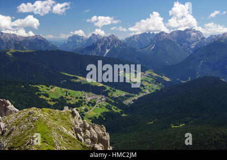 View of Padola, Comelico Superiore, Dolomites, Italy Stock Photo