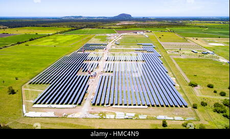 The Sunshine Coast Solar Farm at Valdora, near Yandina and Coolum, on the Sunshine Coast of Queensland, Australia. Stock Photo