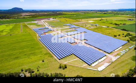 The Sunshine Coast Solar Farm at Valdora, near Yandina and Coolum, on the Sunshine Coast of Queensland, Australia. Stock Photo