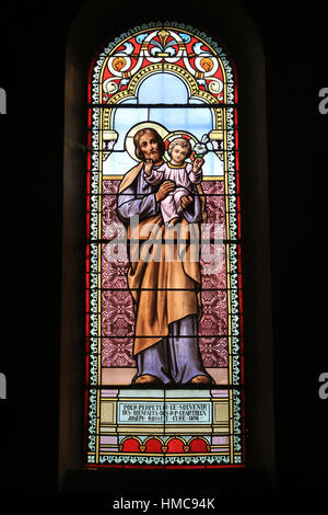 Joseph et Jésus-Christ. La Chapelle du Mont du Chat. La Motte-Servolex. France. Stock Photo