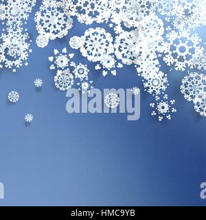 Decorative christmas background with blue lights and snowflakes. EPS 10 Stock Vector