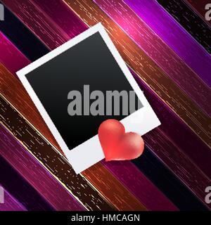 Red heart. On old wood background. + EPS8 vector file Stock Vector