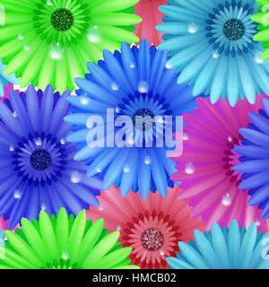 Seamless flower gerbera patter. plus EPS10 vector file Stock Vector