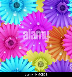 Seamless flower gerbera patter. plus EPS10 vector file Stock Vector