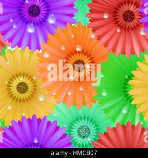 Seamless flower gerbera patter. plus EPS10 vector file Stock Vector