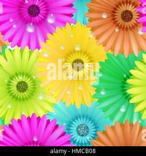 Seamless flower gerbera patter. plus EPS10 vector file Stock Vector