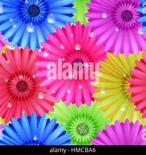 Seamless flower gerbera patter. plus EPS10 vector file Stock Vector