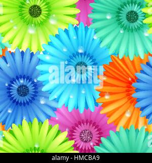 Seamless flower gerbera patter. plus EPS10 vector file Stock Vector