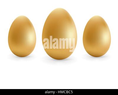 Golden eggs happy Easter.  + EPS8 vector file Stock Vector