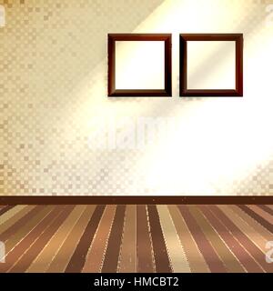 Frame hanging on wall interior template. EPS 10 vector Stock Vector
