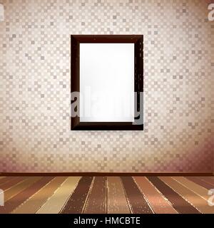 Vintage frame on a wooden texture. EPS 10 vector Stock Vector
