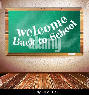 Back to school poster with text on chalkboard. plus EPS10 vector file Stock Vector