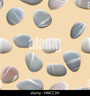 Seamless pebbles on sand. plus EPS10 vector file Stock Vector