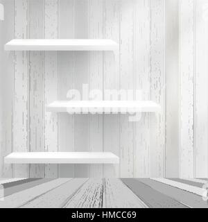 Wood shelf on wood background. + EPS10 vector file Stock Vector