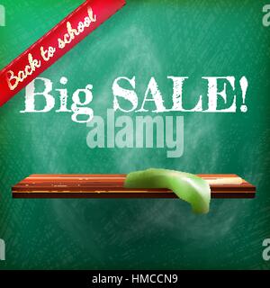 Back to school sale on the chalkboard with different sale percentss. plus EPS10 vector file Stock Vector