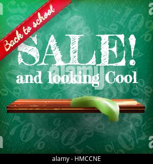 Back to school sale on the chalkboard with different sale percentss. plus EPS10 vector file Stock Vector
