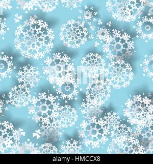 Seamless blue with blue paper christmas snowflakes. EPS 10 Stock Vector