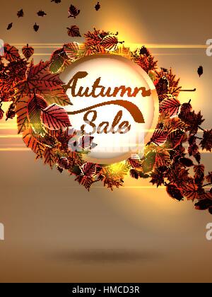 Autumn Sale background with copyspace. plus EPS10 vector file Stock Vector