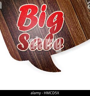 Glossy brown wood speech bubble. EPS 10 Stock Vector