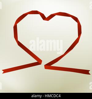 Paper origami heart on elegant background. + EPS8 vector file Stock Vector