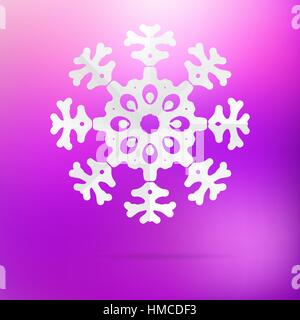 Snowflake origami on purple pink background. + EPS8 vector file Stock Vector