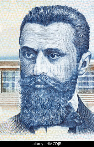 Theodor Herzl portrait from Israeli money Stock Photo