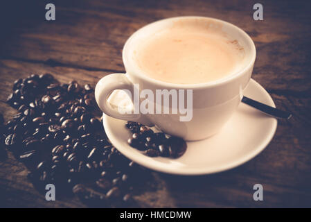 italian cappuccino for breakfast - tilt shift selective focus style Stock Photo