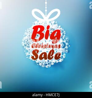 Christmas ball made from snowflakes with Big Sale. EPS 10 Stock Vector