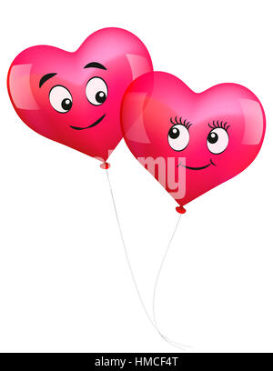 Red heart valentine's love balloons. 3D rendering Stock Photo - Alamy