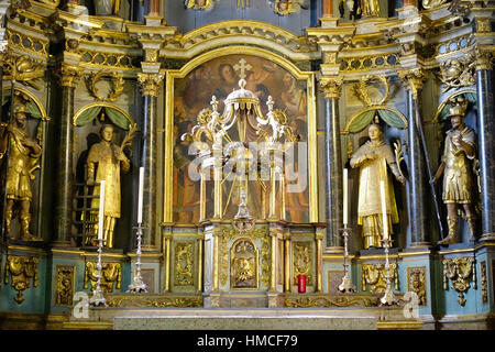 Autel. Eglise Saint-Gervais et Saint-Protais. Saint-Gervais-les-Bains. Stock Photo