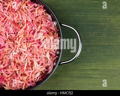 Bowl of Colored Indian Style Pilau Rice Food Stock Photo