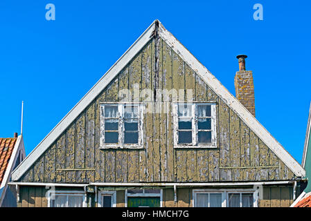 Detail of a house worn out facade in Marken Stock Photo