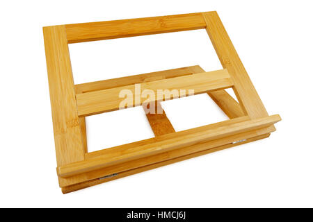 wooden rack for kitchen cookbook, studio shot, isolated Stock Photo