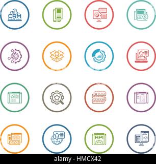 Set of Business and Marketing Flat icons Stock Vector