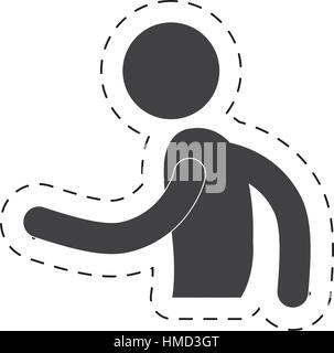 man walking side figure pictogram vector illustration eps 10 Stock Vector