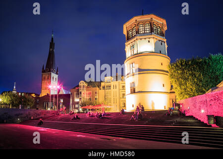 DUSSELDORF, GERMANY - CIRCA SEPTEMBER, 2016: The Schlossturm of Dusseldorf town in Germany by night Stock Photo