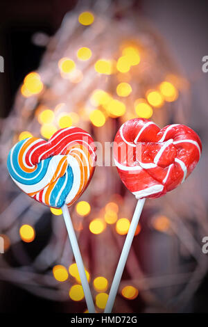 Heart-shaped candy in Valentine day Stock Photo