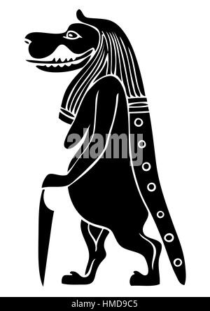 Taweret – mythical creature of Ancient Egypt - Goddess of Fertility and Childbirth Stock Vector