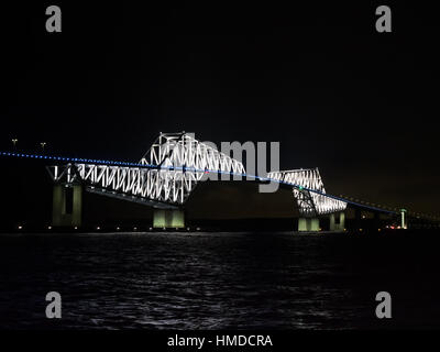 Nightview of Tokyo Gate Bridge in Tokyo, Japan. Stock Photo